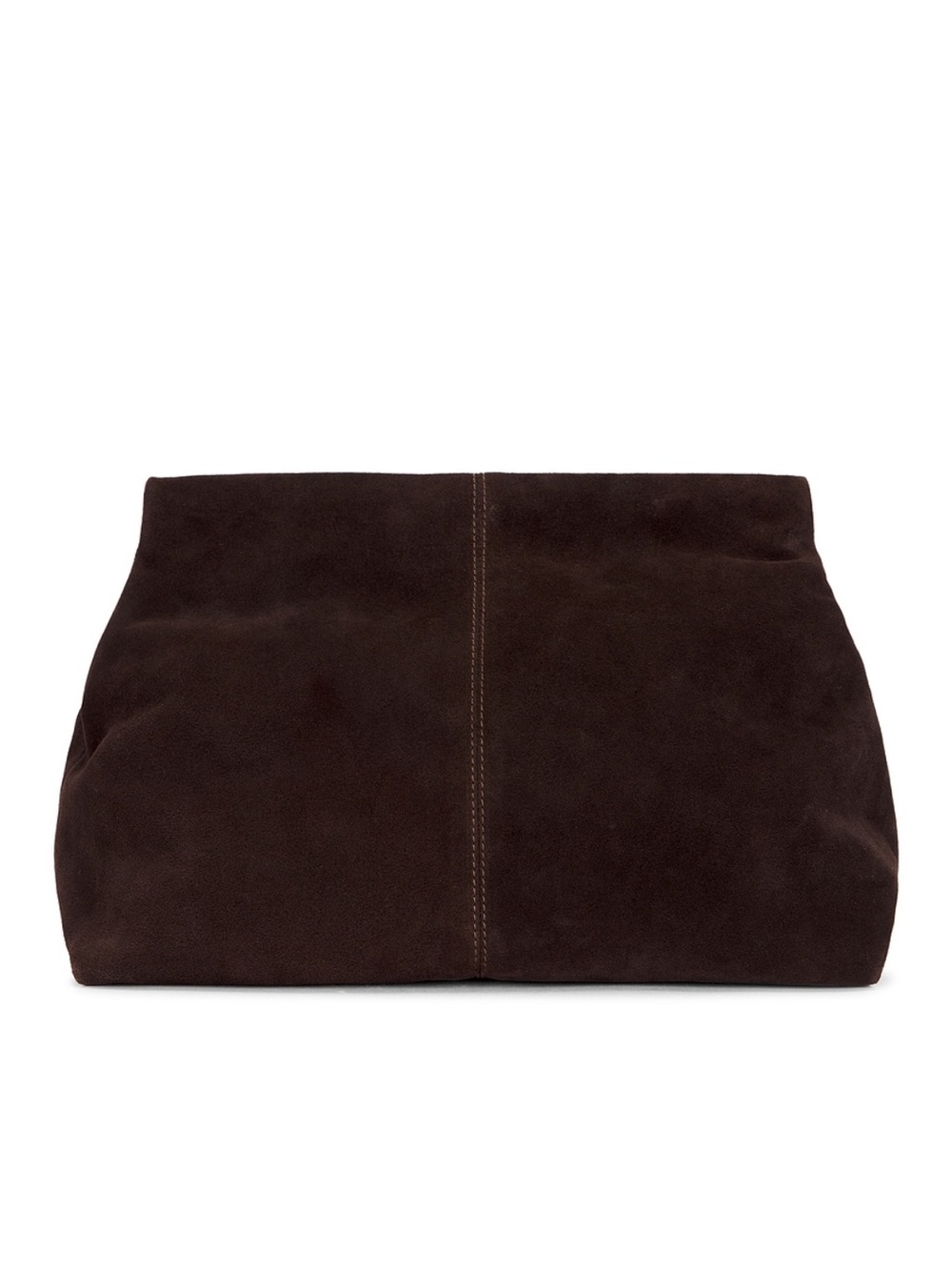 BNWOT Flattered Clay Clutch Suede Chocolate